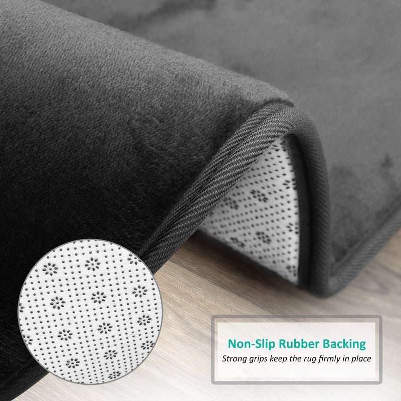 Clara Clark Bathroom Rugs, Ultra Soft Plush Bath Mat for Bathroom, Non-Slip, Velvet Memory Foam Bath Rugs, 20 x 32, Solid Black - Image 5